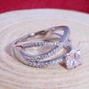 Lindon Classic Copper Alloy Zircon Ring Ladies Jewelry Wedding Promise Party Gift