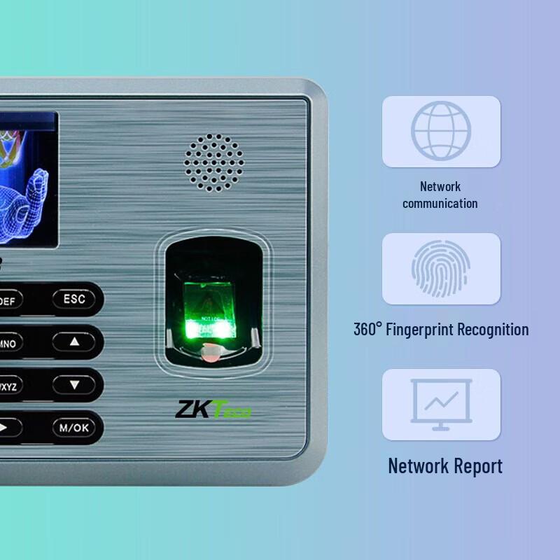 ZKTECO TX628 Fingerprint Time Attendance System CN plug (adapter included)