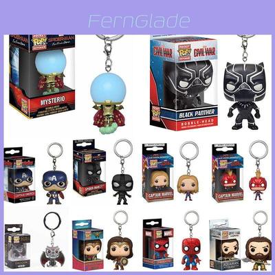 Pop Keychain Iron Man Black Panther Groot Batman Spiderman Collectible Figures For Fans
