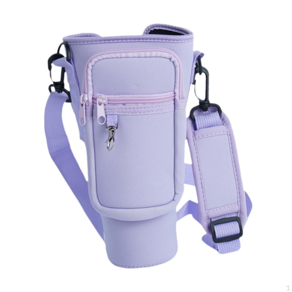 Insulated Water Bottle Carrier with Adjustable Strap