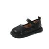 New style girls' small leather shoes, autumn-winter performance princess-style dance shoes,soft sole hollow-out single shoes for small and medium kids