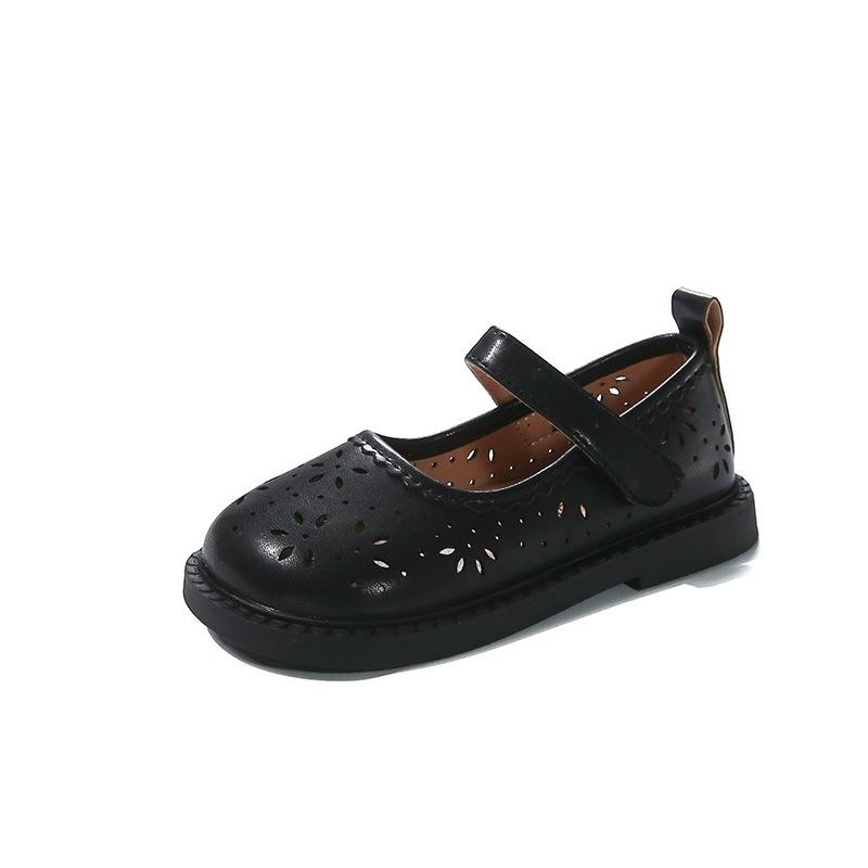 New style girls' small leather shoes, autumn-winter performance princess-style dance shoes,soft sole hollow-out single shoes for small and medium kids