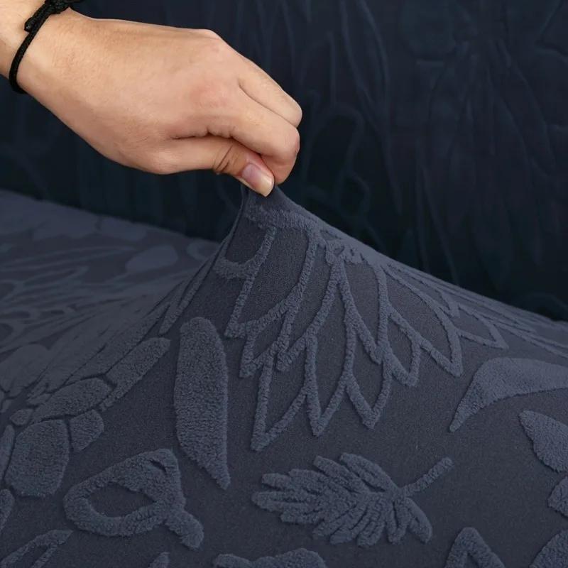 1Pc Luxury Jacquard Sofa Cover With Ruffle Non-Slip Dustproof For 1-4 Seater Sofa Machine Washable All-Season Home Decorations