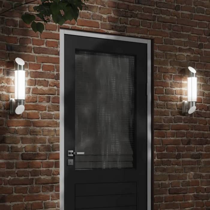 VidaXL Applique murale d'extérieur argenté acier inoxydable, éclairage mural d'extérieur, lampe murale de jardin, applique 4006292
