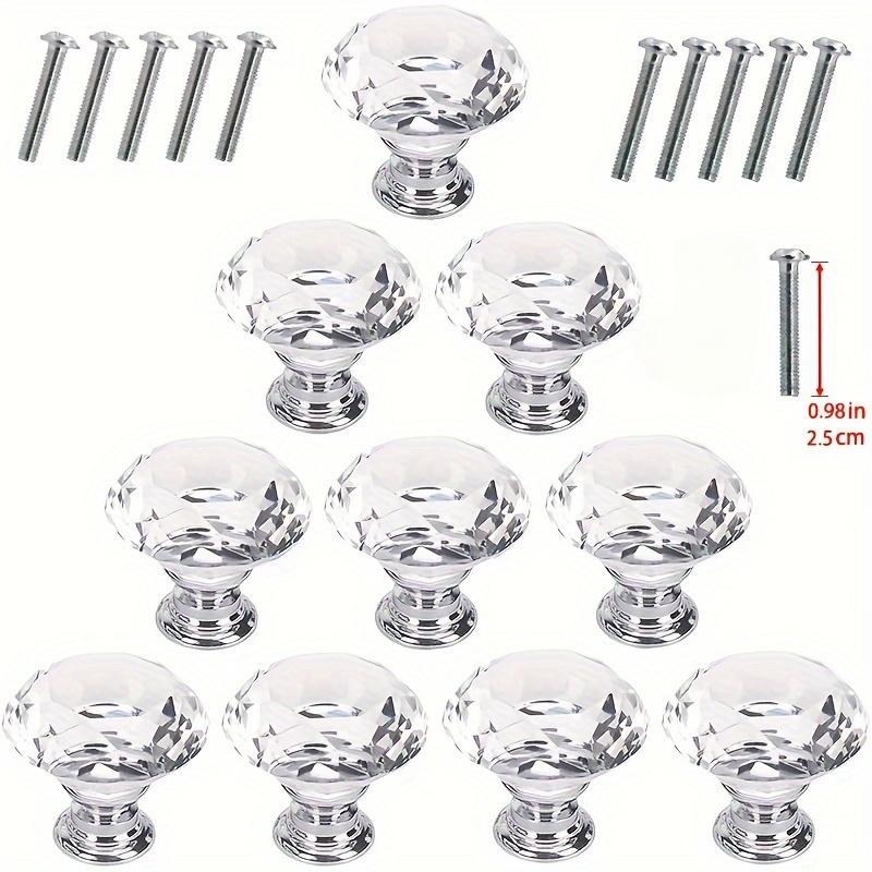 

10 шт. хрустальных стеклянных ручек для шкафа, 30 мм, ящик в форме ромба, кухонные шкафы, ручки для комода, прозрачные чистый