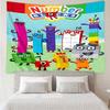 Numberblocks Druck Wandteppich, Hintergrund, Einfache Montage, Ideal für Schlafzimmer, Büro & Wohnzimmer, mit Ästhetischer Wanddekoration zum Aufhängen.