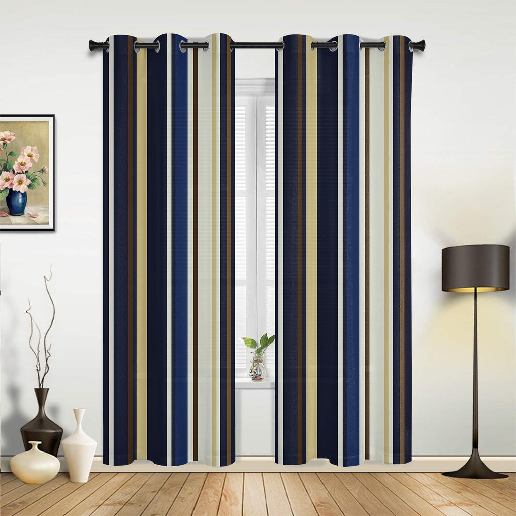 Orange Stripes Geometric Abstract Curtains for Bedroom Living Room Drapes Kitchen Children's Room Window Curtain Home Decor