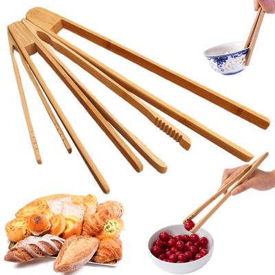 Bambus Toastzange zum Kochen Speisenklammern Speck Brotzange Küchenzange