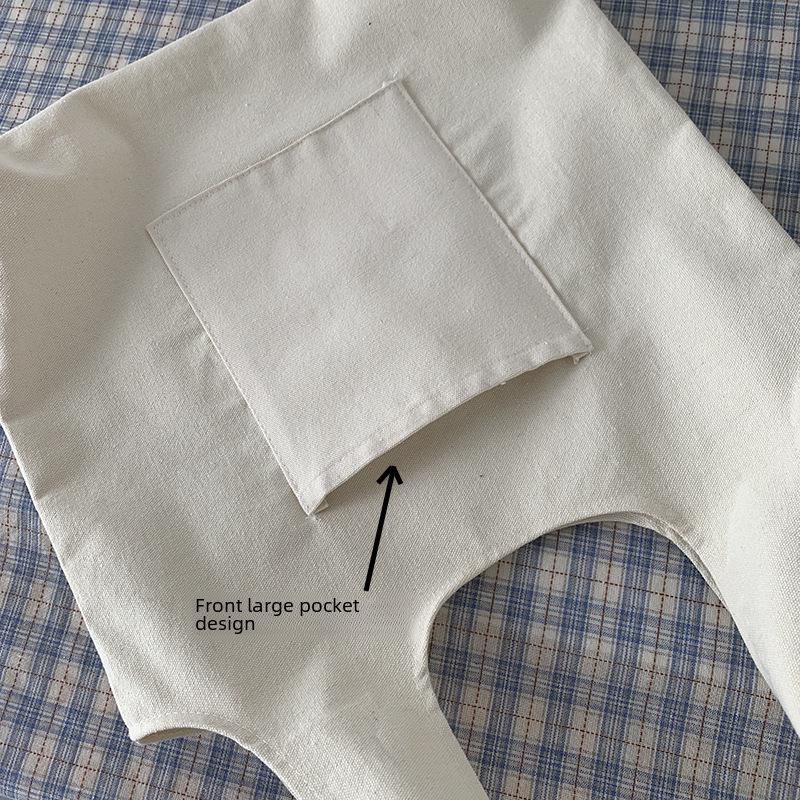 Women's Japanese-Style Single Shoulder Canvas Bag - Solid Color, Hand-Painted, Large Capacity, Literary Design, Perfect for Students and Travel