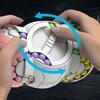 1 kus 360° otočný kuličkový puzzle kvádr, 8stranný hlavolam, 3D trénink logického myšlení, ABS pryskyřičný válec.