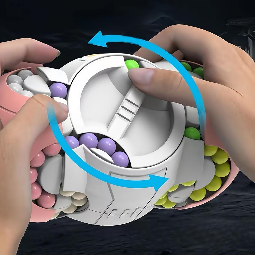 1 kus 360° otočný kuličkový puzzle kvádr, 8stranný hlavolam, 3D trénink logického myšlení, ABS pryskyřičný válec.