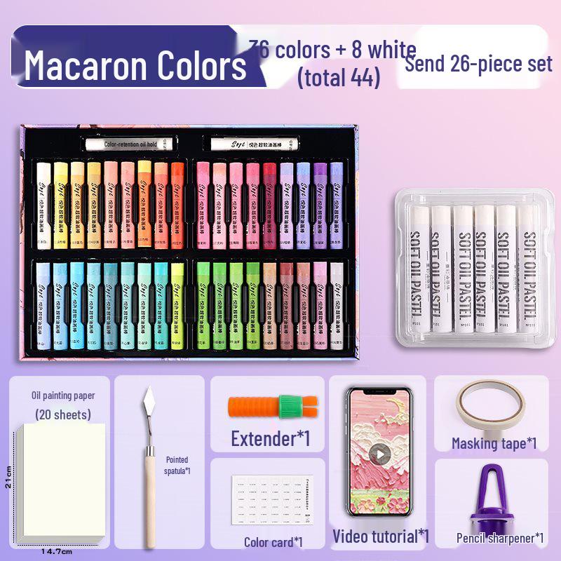 Super Soft Oil Pastel Set with Brush & Scraper Tools - Perfect Crayons for Kids' Birthday Gifts & DIY Projects