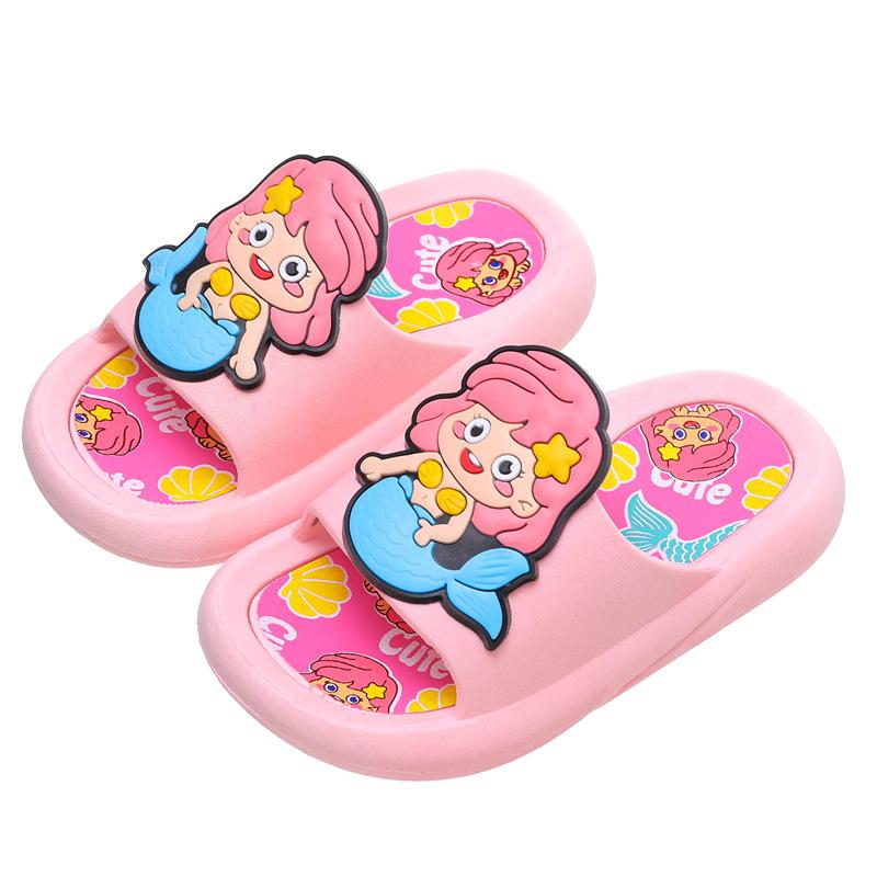 Anti-slip Thick-soled Girls' Slippers for Indoor Use. Cute Girls' Cool Shoes.