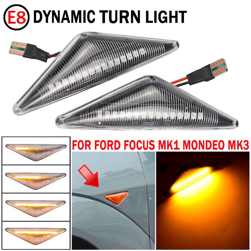For Ford MONDEO 3 MK3 FOCUS 1 MK1 Flowing Side Repeater Light LED Dynamic Side Marker Turn Signal Lights Indicator Blinker Lamp