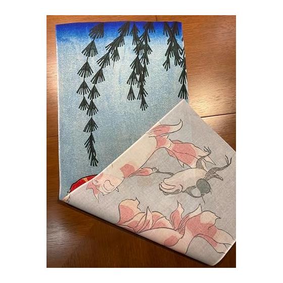 Ukiyo-e Tenugui Towel - Utagawa Kuniyoshi's "Kingyo Tsukushi" (Goldfish Collection) Part 3: Surprised Face - 100% Cotton - High-Quality Japanese