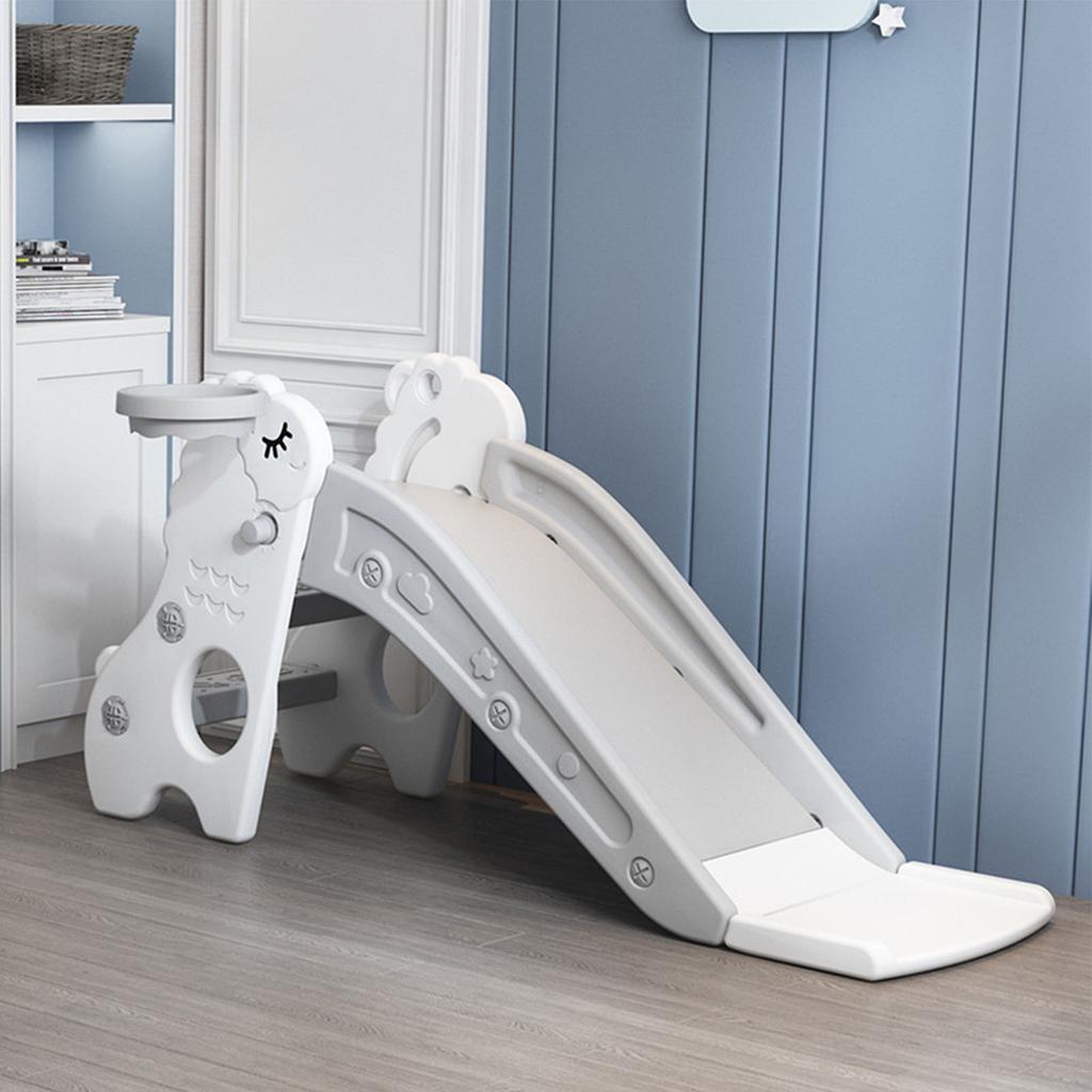 Indoor Toddler Slide with Basket Stable Foldable Multifunction Indoor Kids Slide Playground With Small Basketball for Home