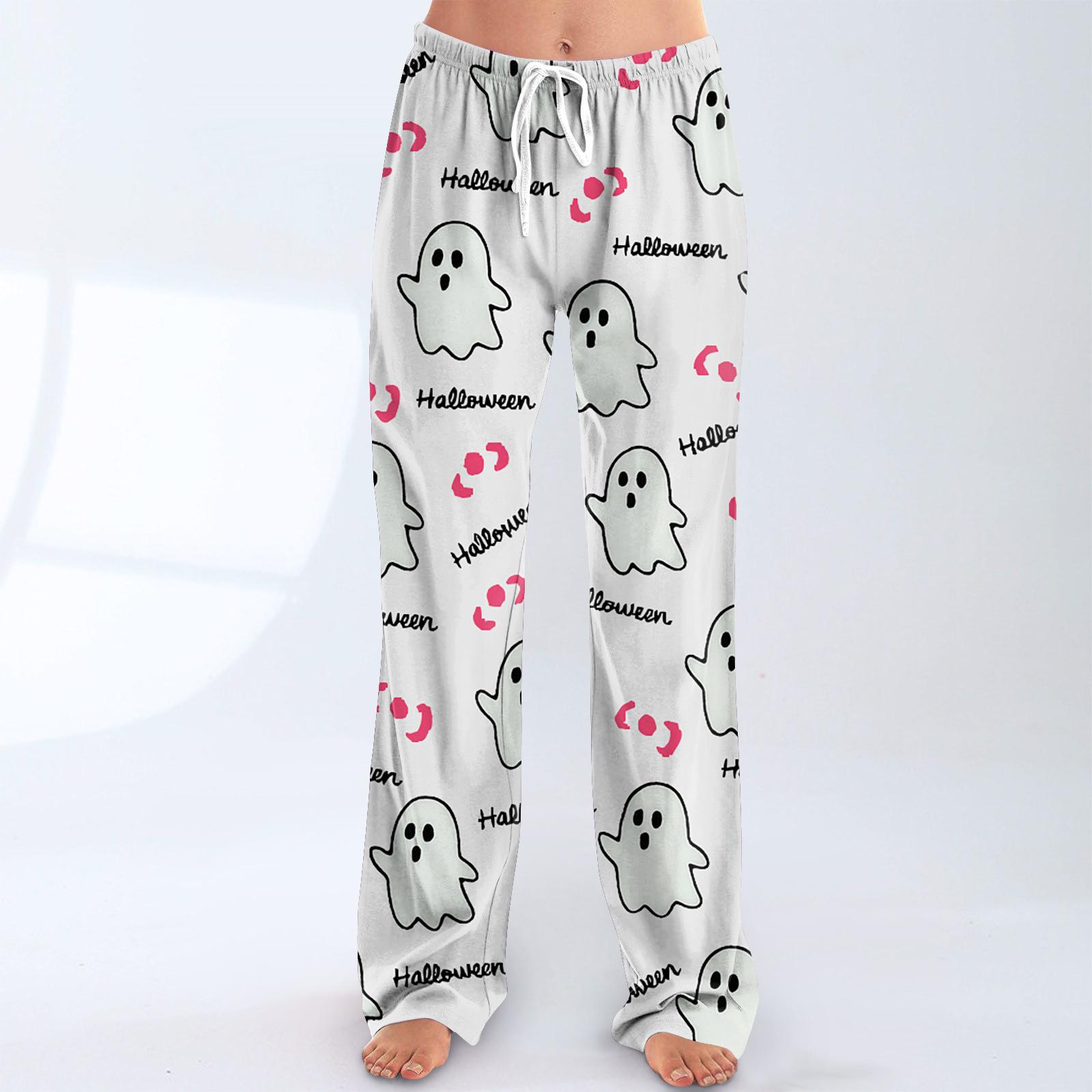 

Женские домашние брюки с принтом Allover, пижамные брюки для сна, длинные брюки, пижамные брюки, брюки для йоги L белый