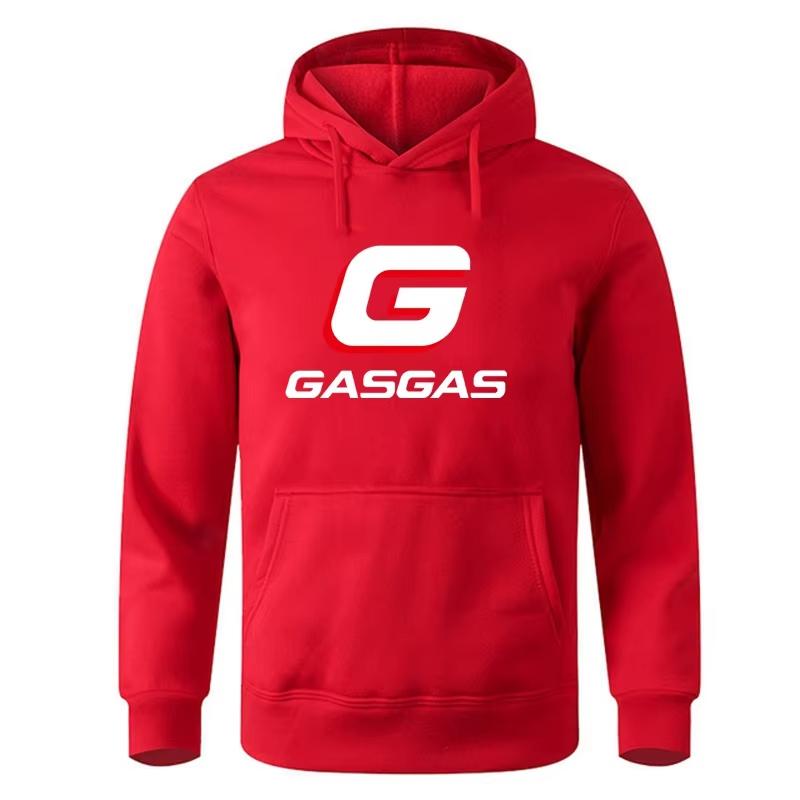 G-logo-gasgas Men Hoodie Front Gasgas G Emblem Chest Print, Thick Fleece Pullover Sweatshirt for Sport Weekend Daily Wear