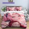 Sakura Haruno Patterned Pillowcase & Duvet Cover Set Leisure Anime Printed Bedding for Bedroom Use Great Present.-TING