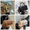 Pu Leather Vintage Underarm Handbag Square Fashion Shoulder Bag  Mobile Phone