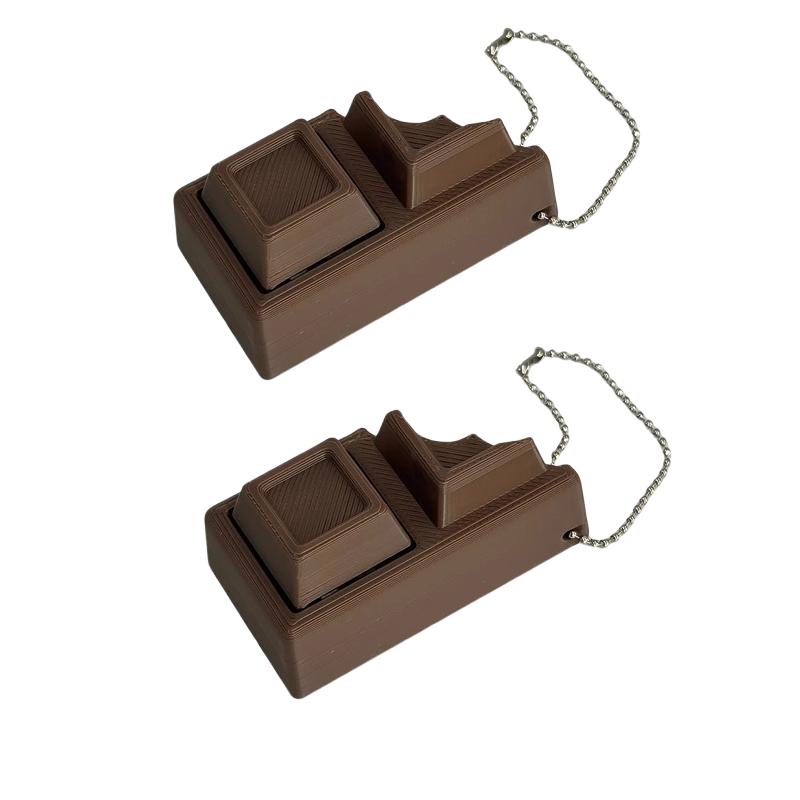 1~4 STKS Chocolade 3D Toetsenbord Clicker Sleutelhanger Simulatie Chocolade Fidget Stressverlichter Fidget Speelgoed Anti Angst Sleutelhanger Cadeaus