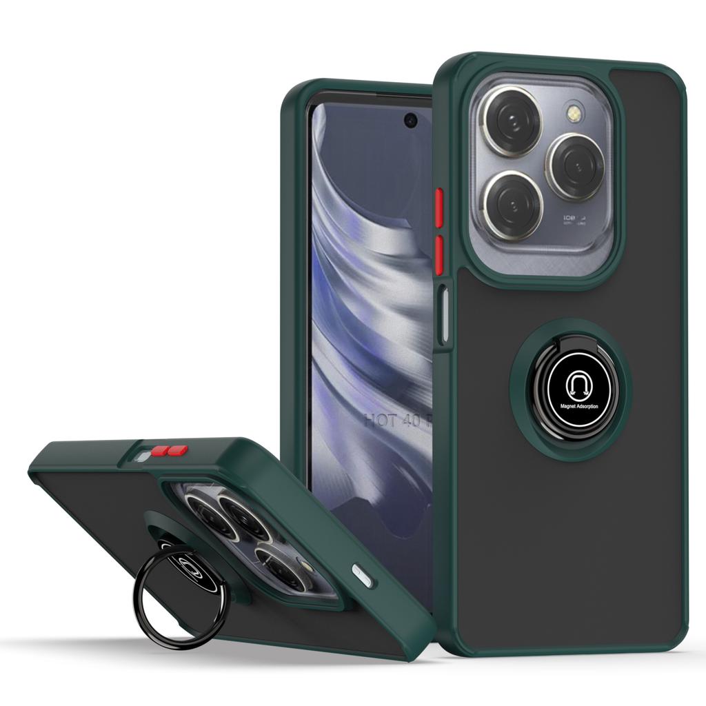 Armor Holder Funda for Tecno Spark 20 Pro Case Magnetic Ring Stand Cover for Infinix Hot 40 Pro Full Protective Shockproof Cover