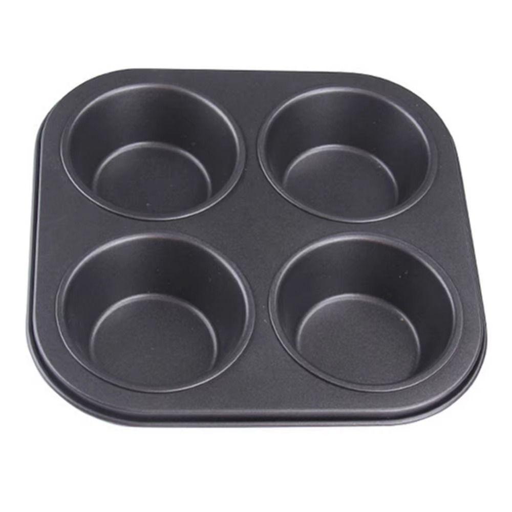 2Pcs 4/6 Cups Muffin Baking Pan Carbon Steel Mini Cupcake Pan Pancake Pan Mold  Pastry Making