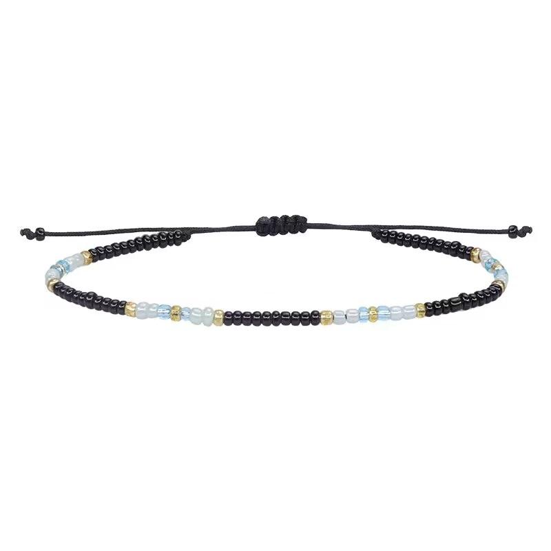 Handmade Bohemian Multicolor Rope Colorful Rice Bead Bracelet Wax Thread Woven Friendship Bracelet For Women Party