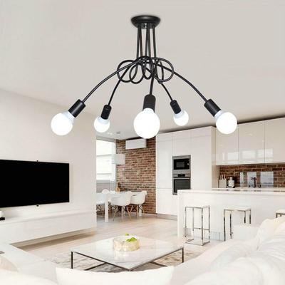 Severská minimalistická lampa do obývacího pokoje Lampa do ložnice Moderní kulatá lampa do jídelny z tepaného železa ( Žárovka není součástí dodávky)