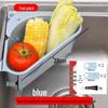 Vegetable Washing Basin Drain Basket & Filter Net for Kitchen Sinks