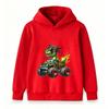 Kids Boys Girls Hoodie Cool Dinosaur T-Rex Monster Truck Print Long Sleeve Pullover Sweatshirt for Casual Daily Wear