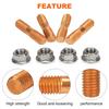 PSLER M10x1.50 Threaded T3 T4 T6 Turbo Screw and Nuts High Strength Turbo Stud Kit Flange Nuts Set of 4