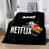 Movie Night Essentials Customize Your Name Blanket Cozy Personalized Blanket Comfortable Perfect for Picnics Sofa Home Decor Office