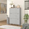 Shoe cabinet 24 pairs with 3 flip-down drawers and adjustable shelves, 80x23.5x121cm, grey