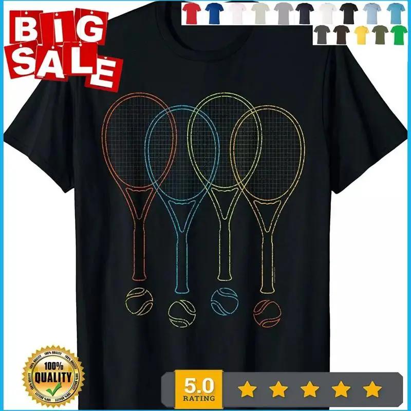Tennis T Shirt Rackets Balls Cool
