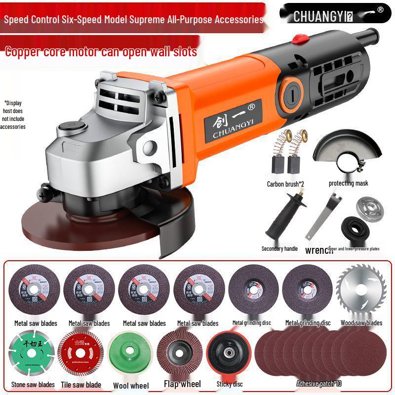 Multifunctional Angle Grinder & Polisher: Handheld Cutting, Grinding, and Polishing Tool for Household Use