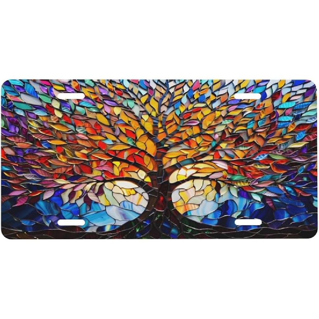 Sea Turtle Marble Front License Plate for Women Car Vanity Plates Decorative Aluminum Metal Cute Novelty License Plate Cover for Men 6x12 Inch (4