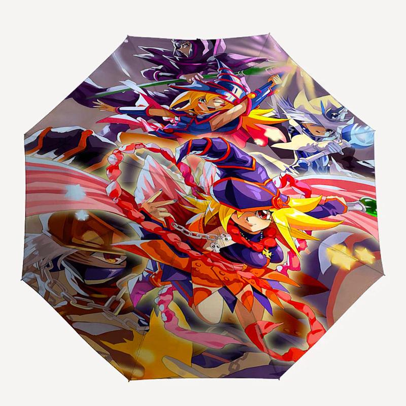 1pc Outdoor Umbrella with Yu-Gi-Oh! Characters - Automatic Opening/Closing, Portable 3-Fold Design, 8-Rib Iron Frame - Perfect Gift for Fans, Tra