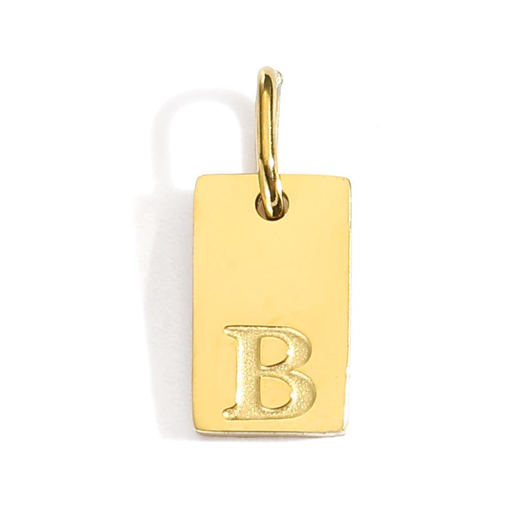 Gold-Plated Alphabet Pendant Accessories – 26 English Letters Stainless Steel for DIY Jewelry