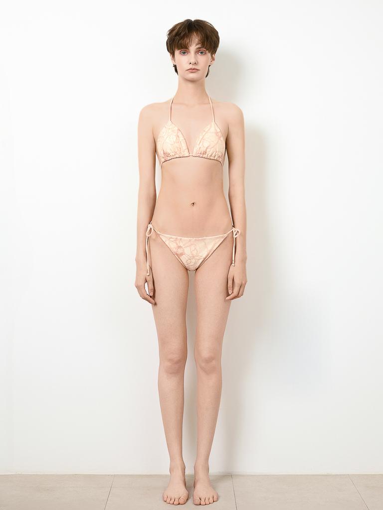 Loe Scarlett Apricot Lace Triangle Bikini Top