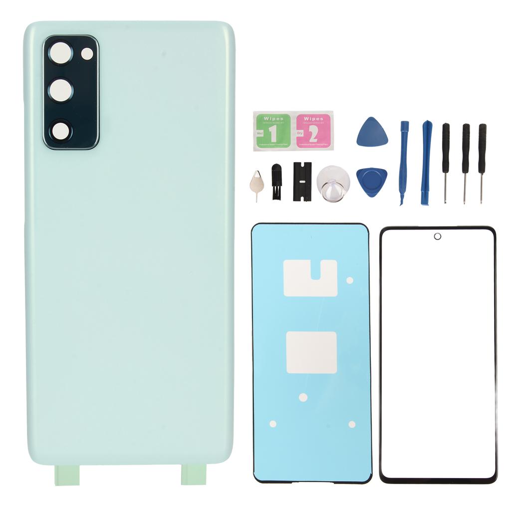 Ersatz Rückseitenglas Front Äußeres Linsenglas Bildschirm mit vorinstalliertem Kamerarahmen Klebeband für Galaxy FE 5G G781