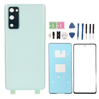 Replacement Back Cover Glass Front Outer Lens Glass Screen with Pre Installed Cam Frame Tape for Galaxy FE 5G G781