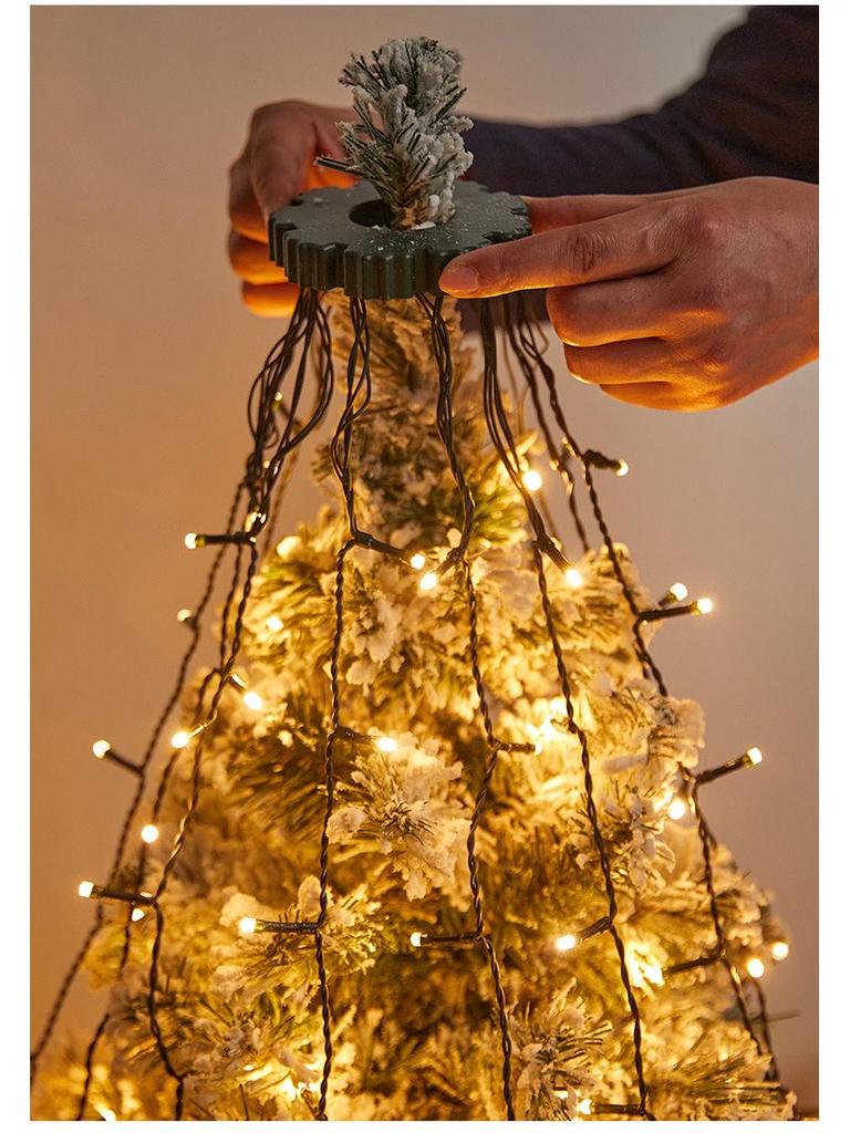 LED Ring Star Tree Topper: Low Voltage Flowing Waterfall Christmas Lights