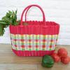Woven Handheld Vegetable Basket High-End Bath Basket Fashion Plastic Woven Basket  Vegetable Market