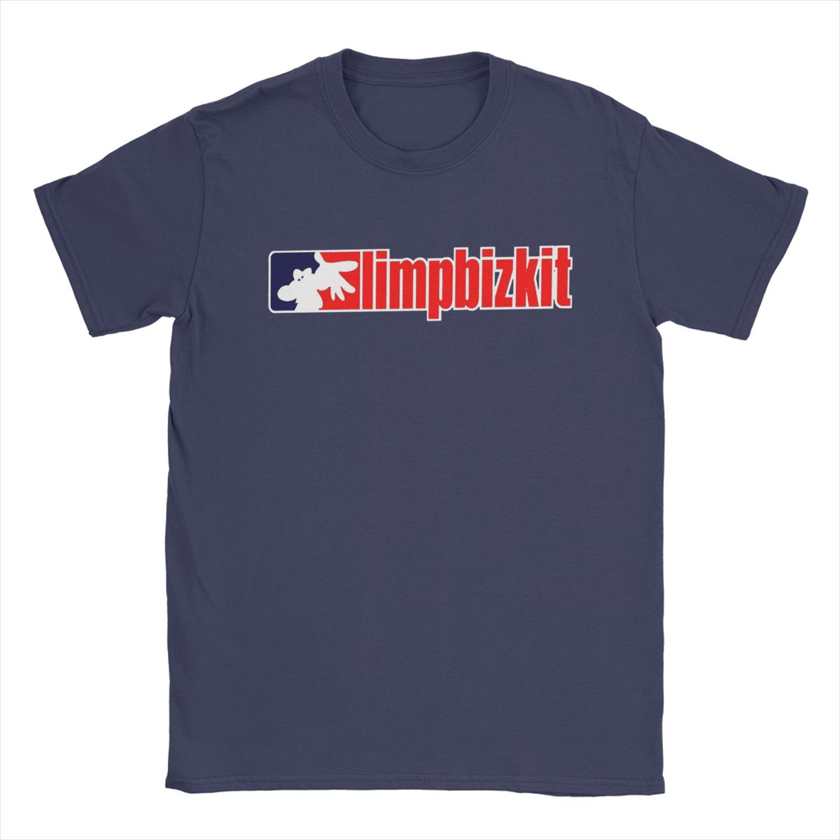 

Чоловічі футболки Amazing Of Limp Bizkit - це американська реп-рок вінтажна бавовняна футболка з коротким рукавом і круглим вирізом. M темно-синього кольору
