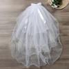 Elegant Two Layer Short Simple Photo Veil With Comb Bridal Veil Wedding Veil Women's Tulle