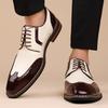 Designer Fashion New Men's Pointed Mixed Color Patchwork Lace Up Wedding Oxford Shoes Male Formal Dress Footwear Zapatos Hombre
