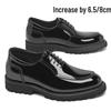 Men's Cross-border Square Toe Leather Shoes, 8cm Height Boost, Top Layer Cowhide, Business Dress Shoes