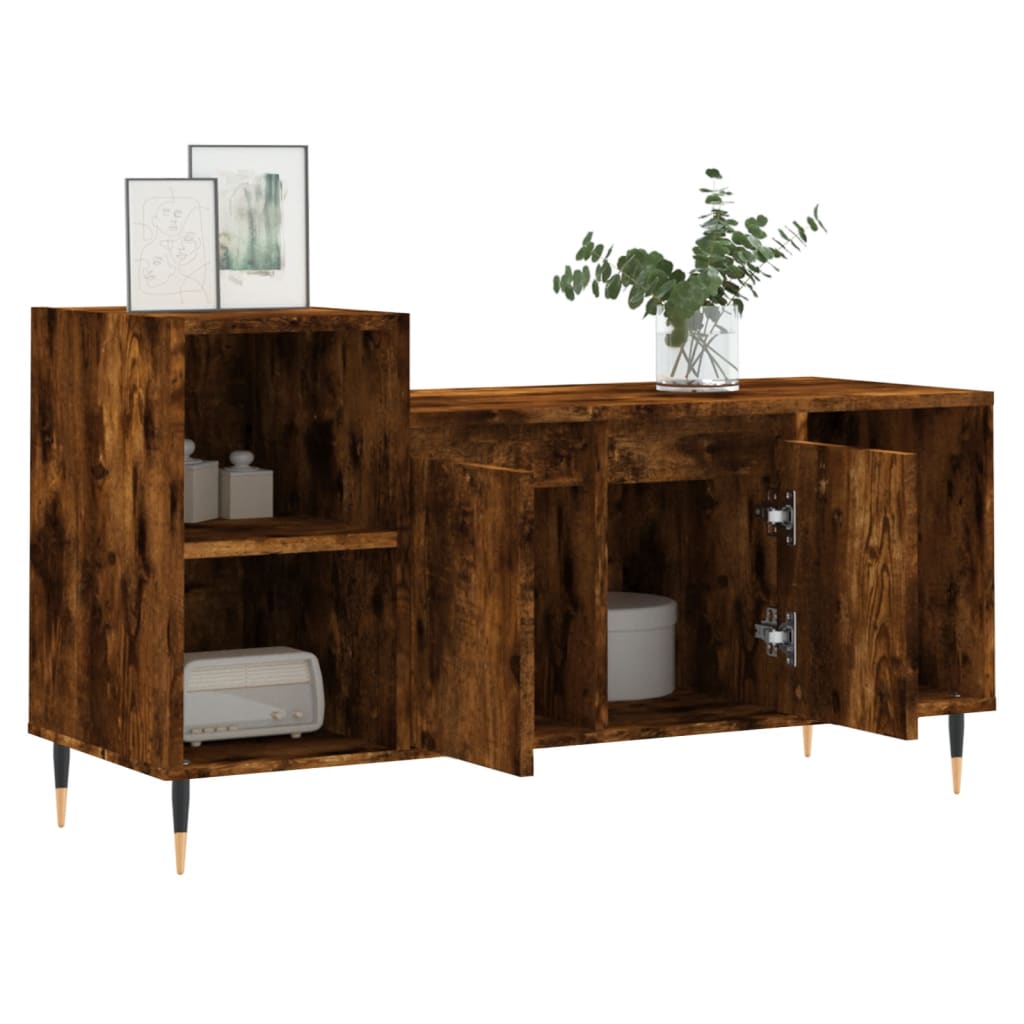 Vidaxl TV Cabinet, Smoked Oak, 100X35X55 Cm