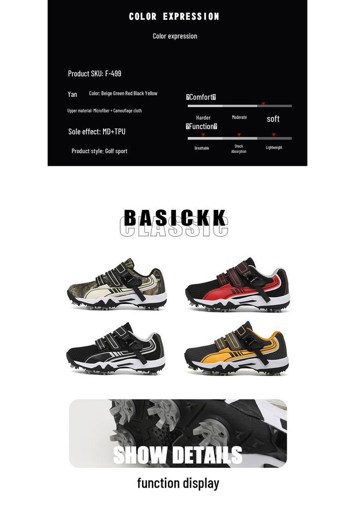 New Spike High-Soled Wear-Resistant Non-Slip Golf Training Shoes